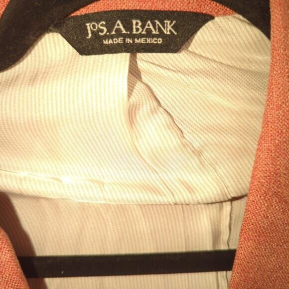 Jos. A. Bank 42R Blazer Men's Tailored Fit 100% Silk Salmon Sport Coat Mexico - Picture 3 of 9